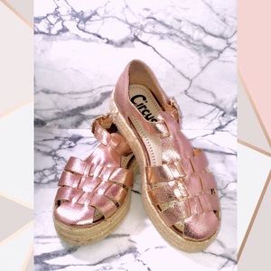 Sam Edelman Rose Gold Espadrille Platform Sandal